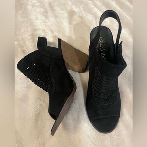 Women’s Altar’d state black suede strappy heel boots